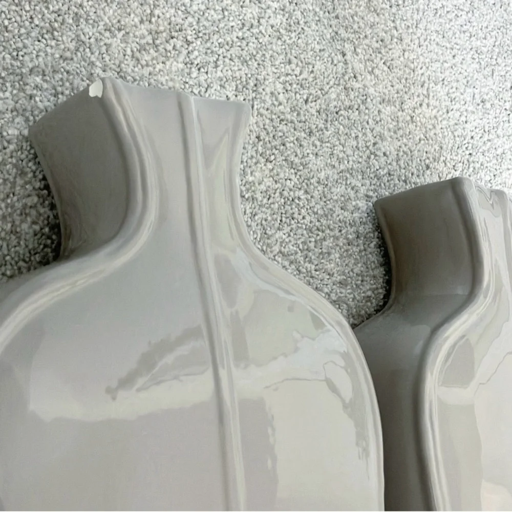 Two Gray Target Vases
